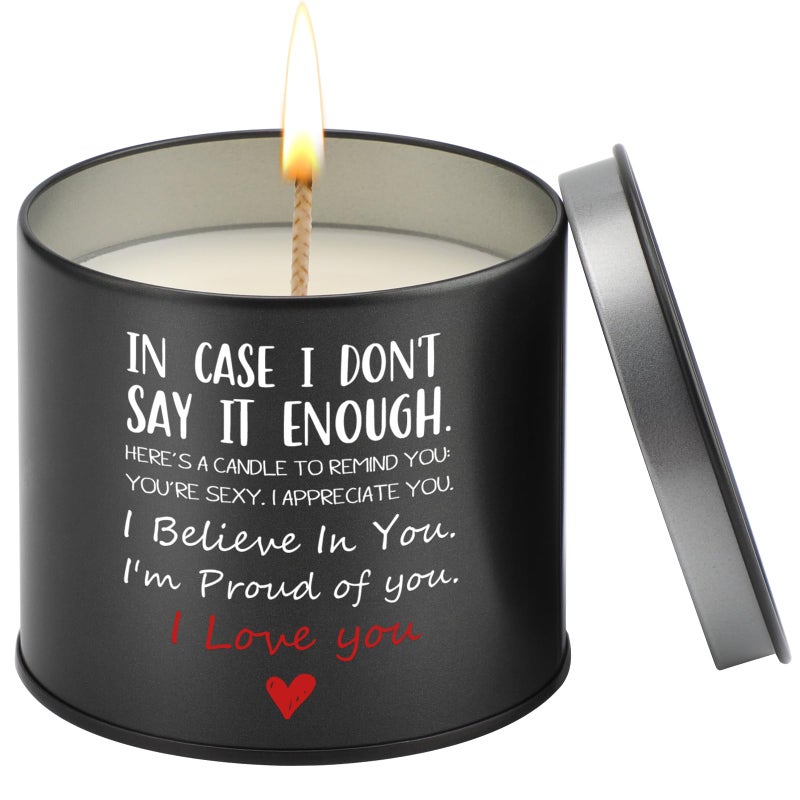 PRSTENLY Valentines Gifts for Him Men I Love You Gift for Boyfriend Birthday Thanksgiving for Husband Christmas for Her 9OZ Scented Candles for Men Wedding Anniversary Romantic for Her